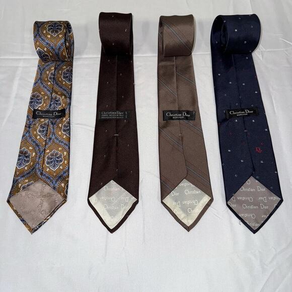 Men's Assorted Christian Dior Necktie Set with Patterns and Solids, 4-Pack - Picture 3 of 3
